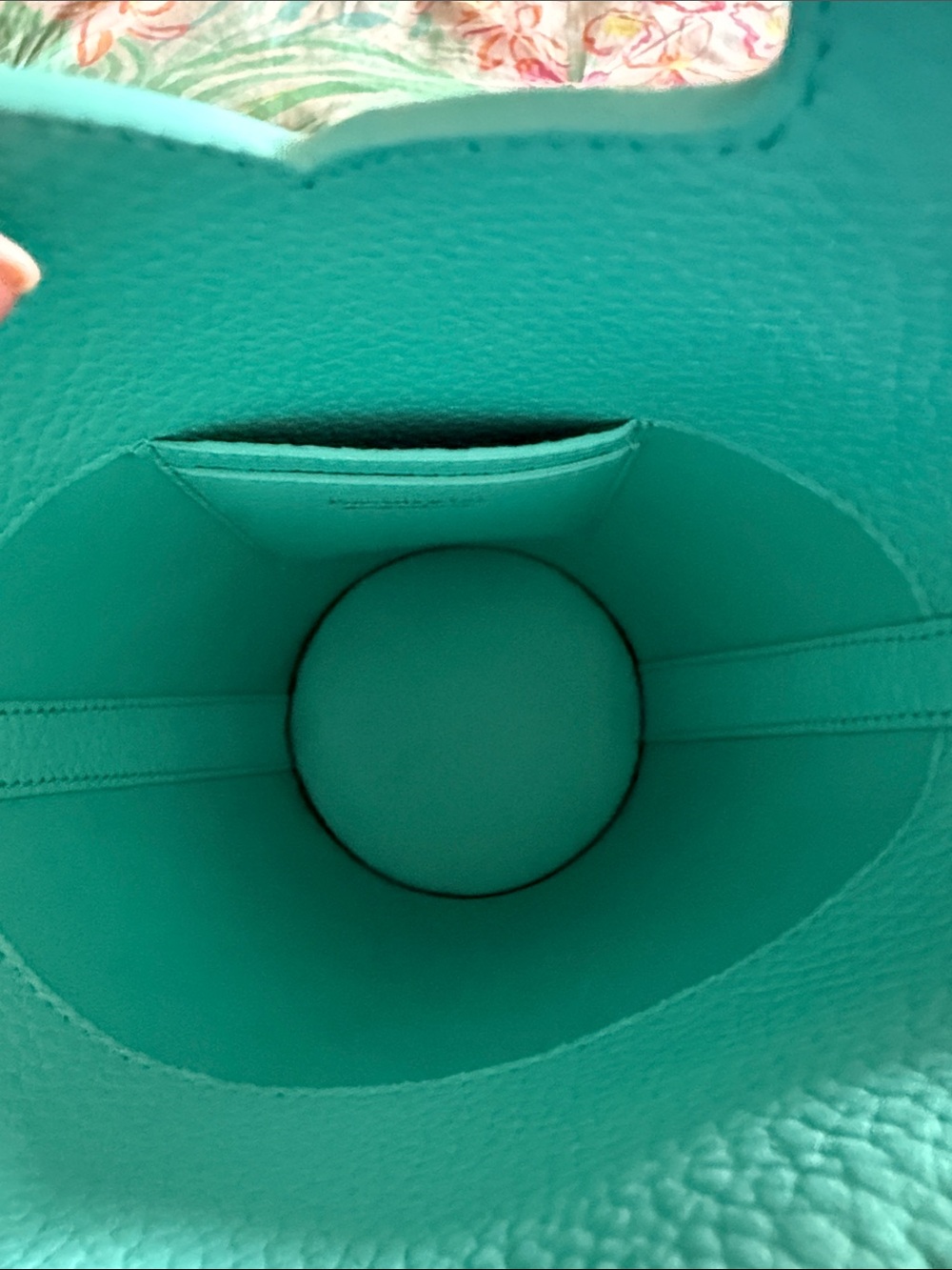 Tiffany & Co. Aqua Pebbled Leather Heart-Top Crossbody Bag - Picture 6 of 8